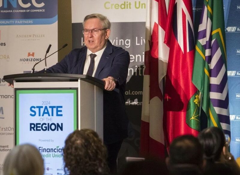 Niagara Region Chair Jim Bradley delivers his state of the region address.